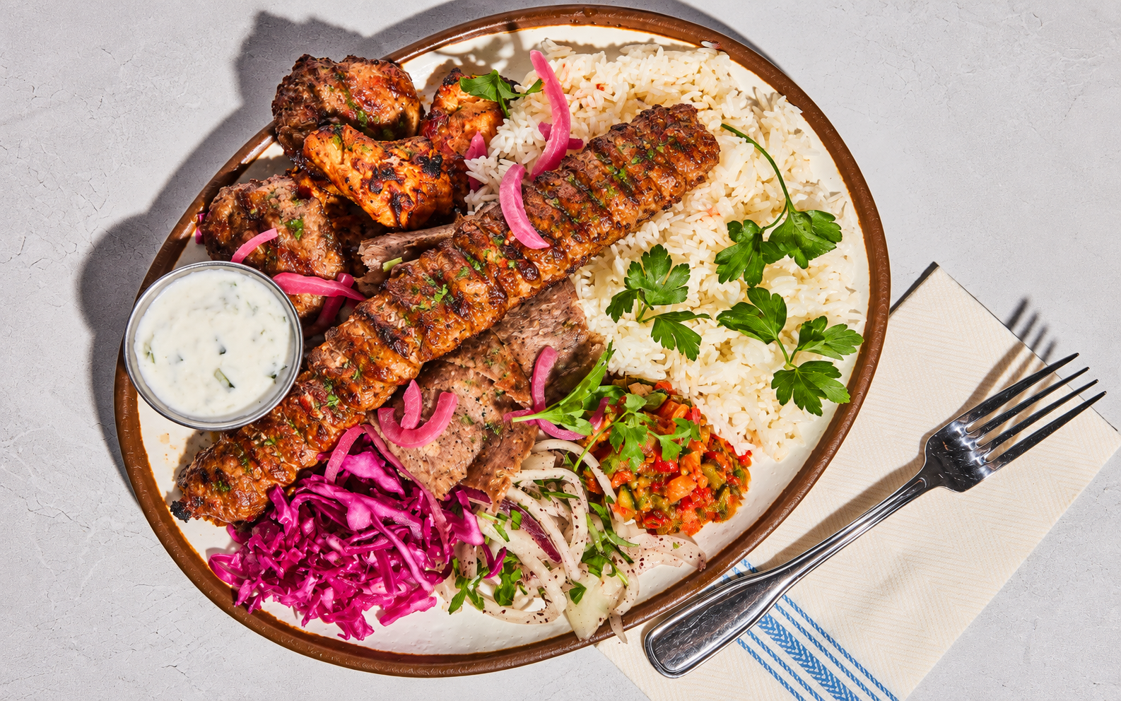 MezzeMe’s mixed kebap plate